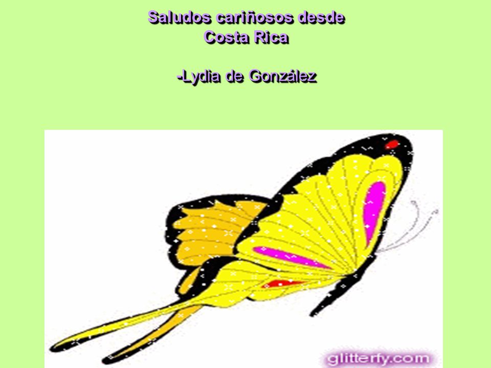 Saludos cariñosos desde Costa Rica -Lydia de González