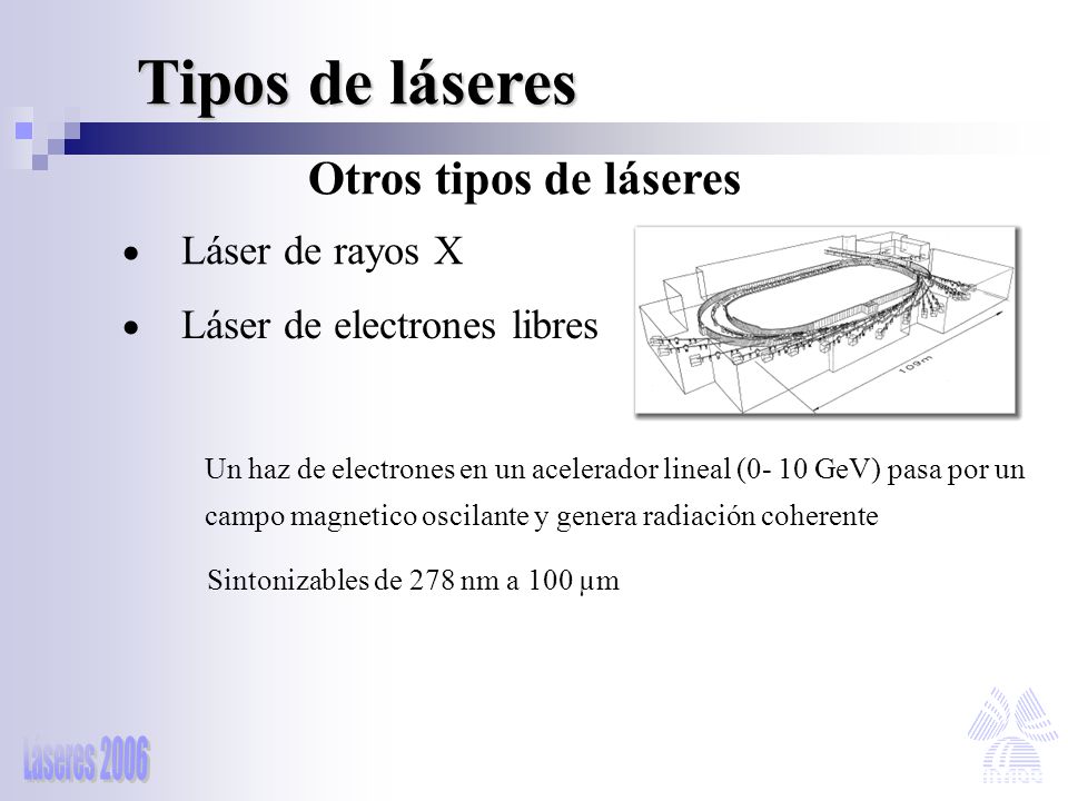 Tipos de láseres Otros tipos de láseres Láser de rayos X