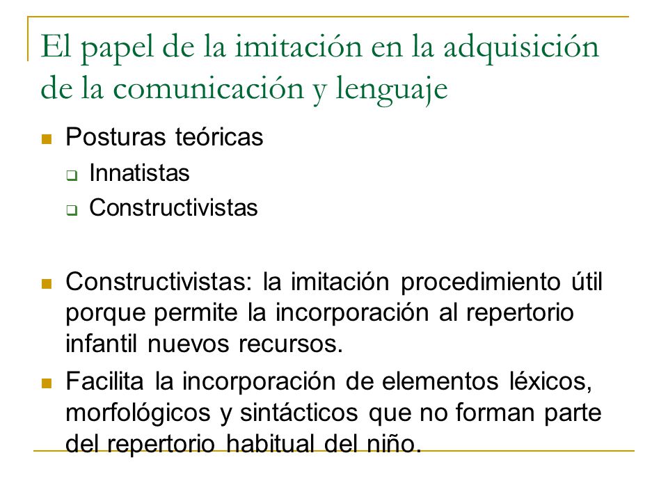 El papel de la imitación en la adquisición de la comunicación y lenguaje