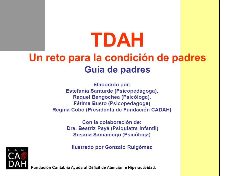TDAH Un reto para la condición de padres Guía de padres