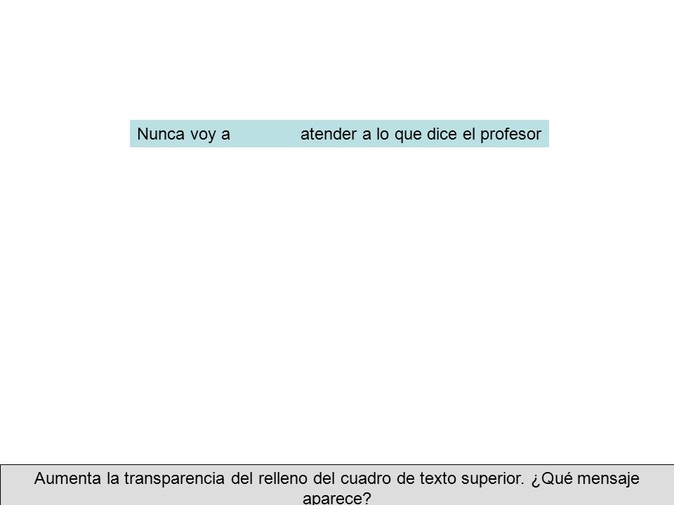 Nunca voy a atender a lo que dice el profesor