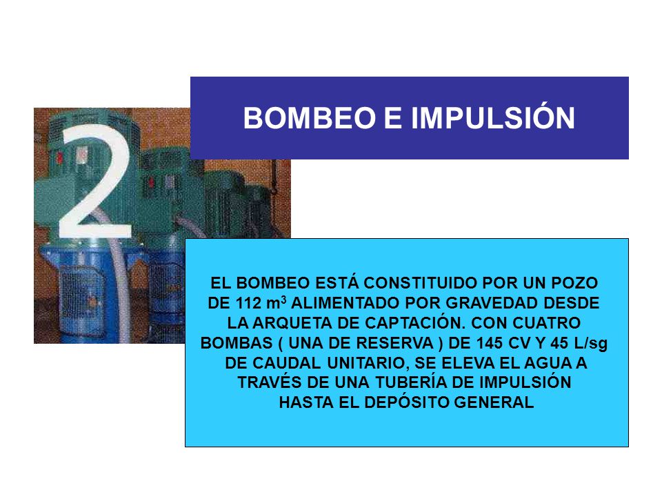 BOMBEO E IMPULSIÓN 2 EL BOMBEO ESTÁ CONSTITUIDO POR UN POZO