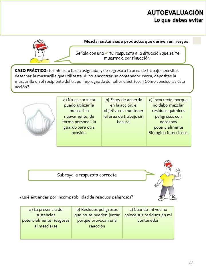 Mezclar sustancias o productos que deriven en riesgos