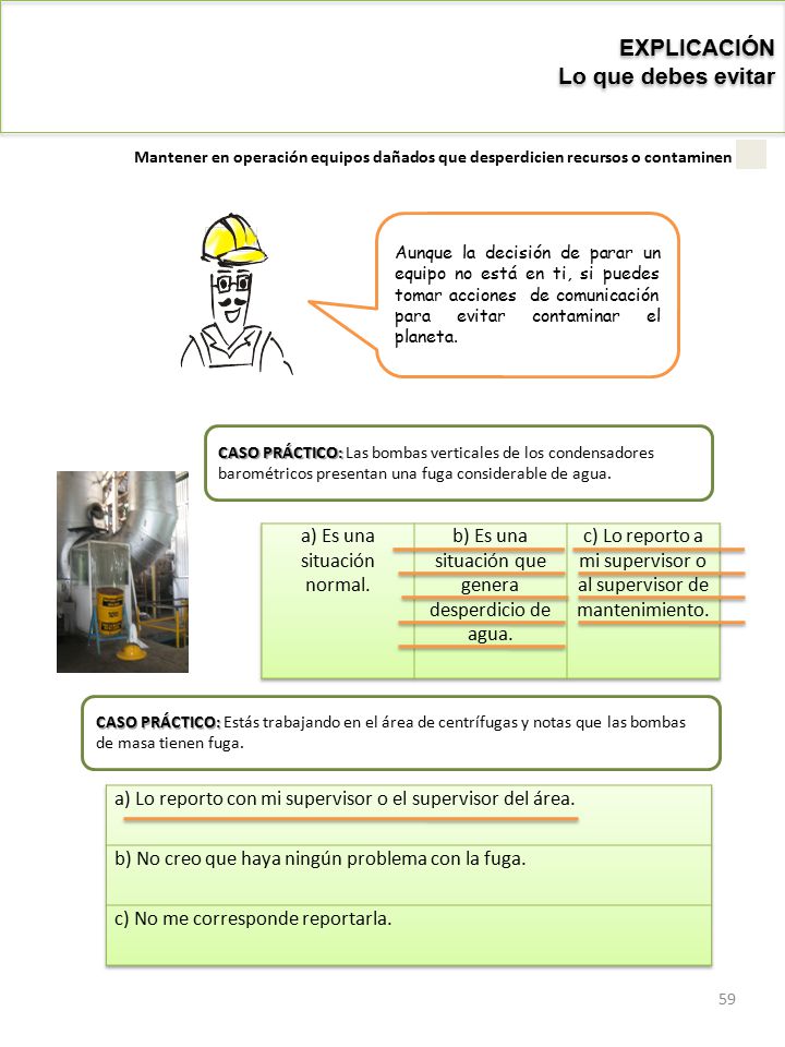 EXPLICACIÓN Lo que debes evitar a) Es una situación normal.