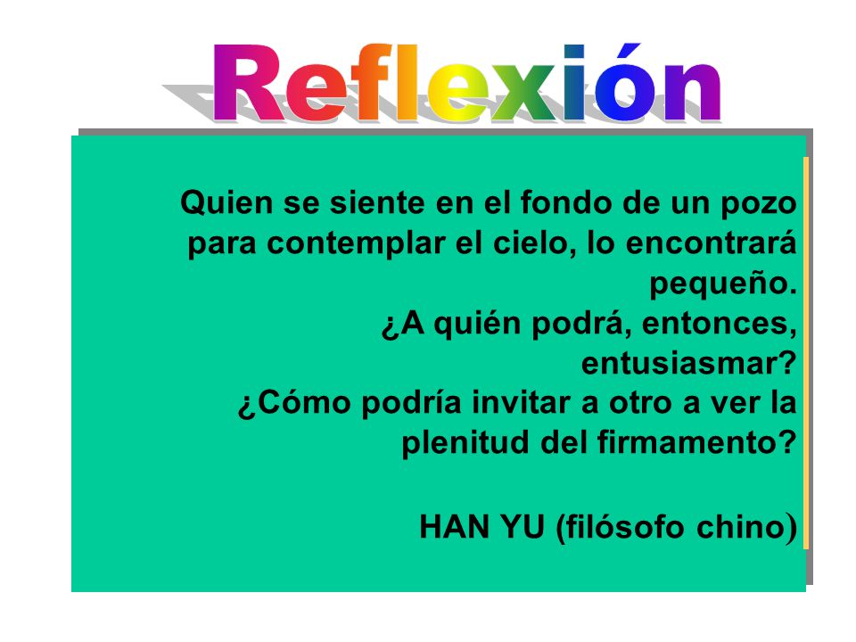 Reflexión Quien se siente en el fondo de un pozo