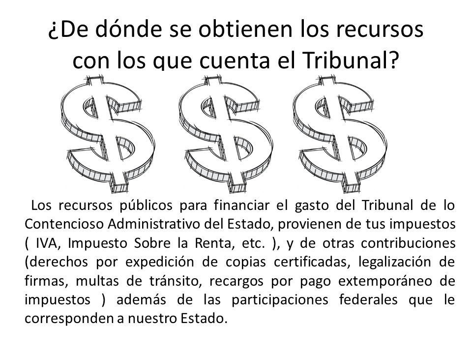 ¿De dónde se obtienen los recursos con los que cuenta el Tribunal