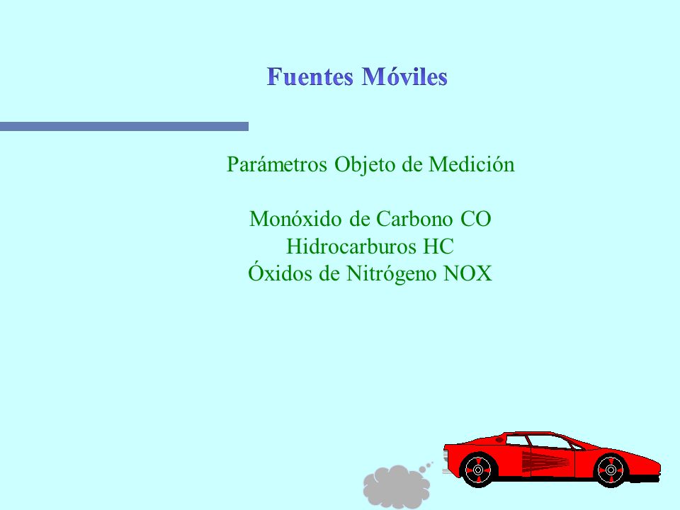 Fuentes Móviles Parámetros Objeto de Medición Monóxido de Carbono CO