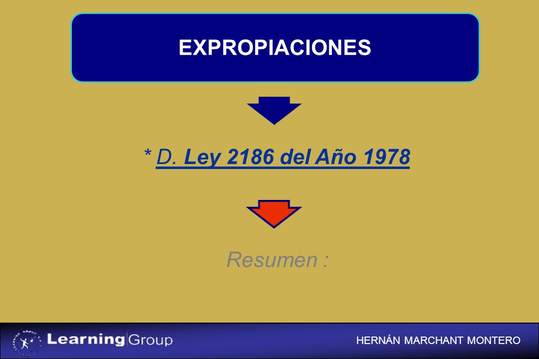 EXPROPIACIONES * D. Ley 2186 del Año 1978 Resumen :