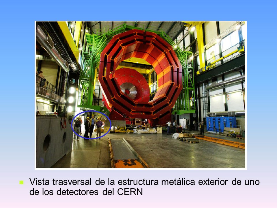 Vista trasversal de la estructura metálica exterior de uno de los detectores del CERN
