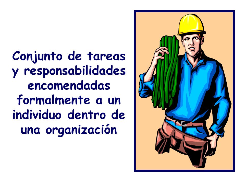 Conjunto de tareas y responsabilidades encomendadas formalmente a un individuo dentro de una organización