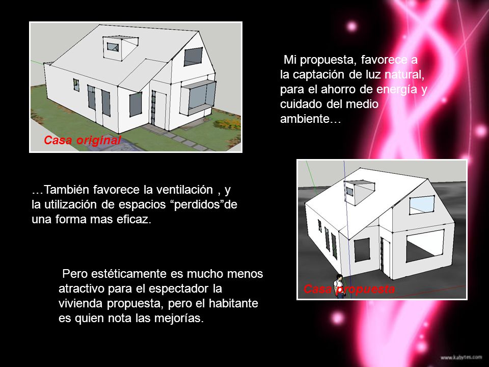 Mi propuesta, favorece a la captación de luz natural, para el ahorro de energía y cuidado del medio ambiente…