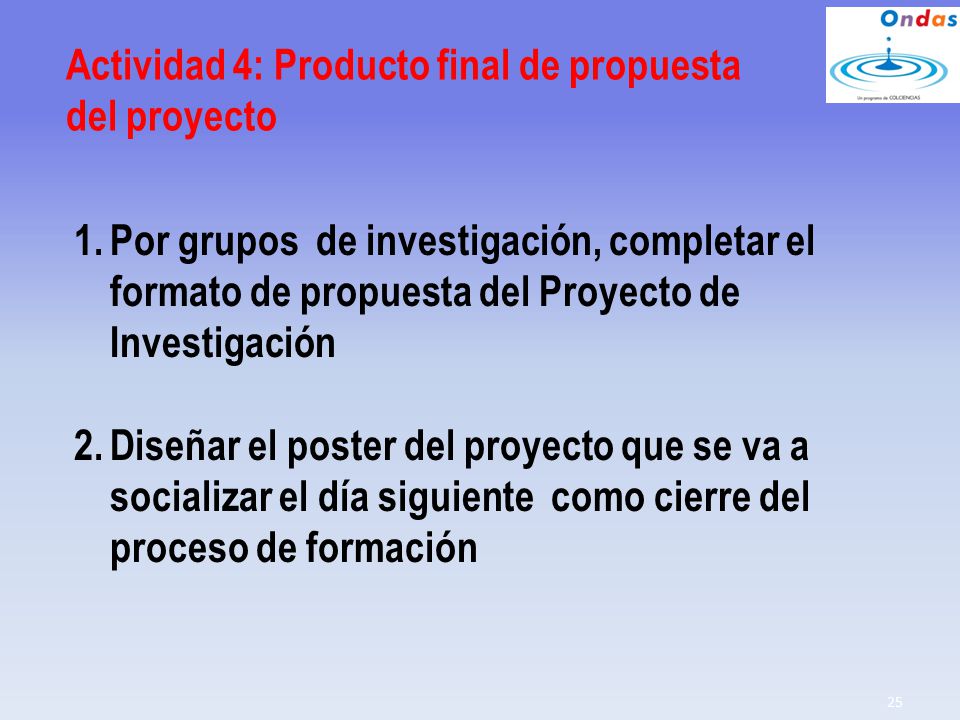 Actividad 4: Producto final de propuesta del proyecto