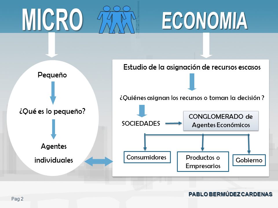 MICRO ECONOMIA Estudio de la asignación de recursos escasos Pequeño