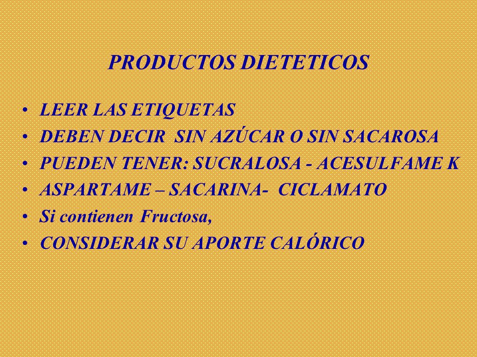 PRODUCTOS DIETETICOS LEER LAS ETIQUETAS