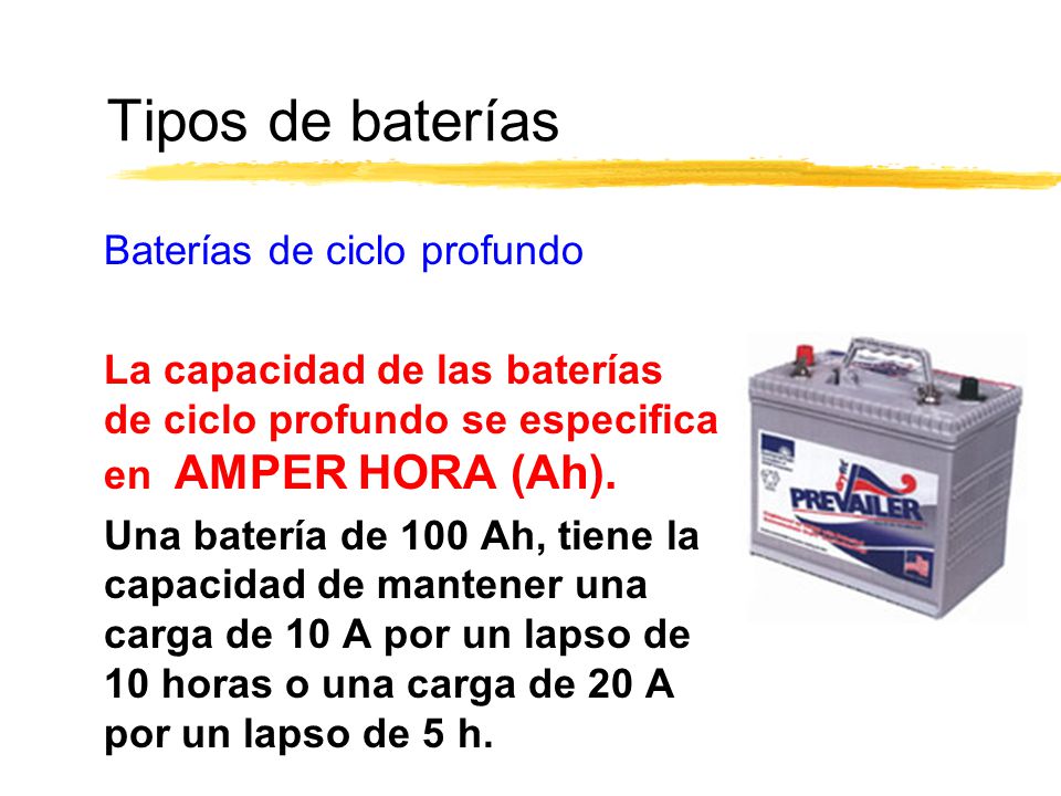 Tipos de baterías Baterías de ciclo profundo