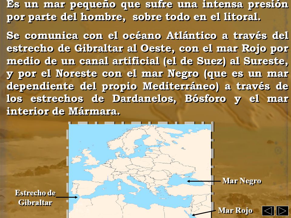 Es un mar pequeño que sufre una intensa presión por parte del hombre, sobre todo en el litoral.