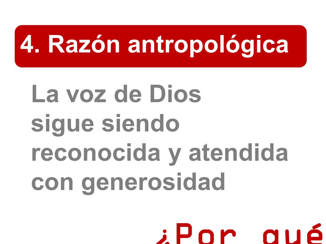 ¿Por qué 4. Razón antropológica La voz de Dios