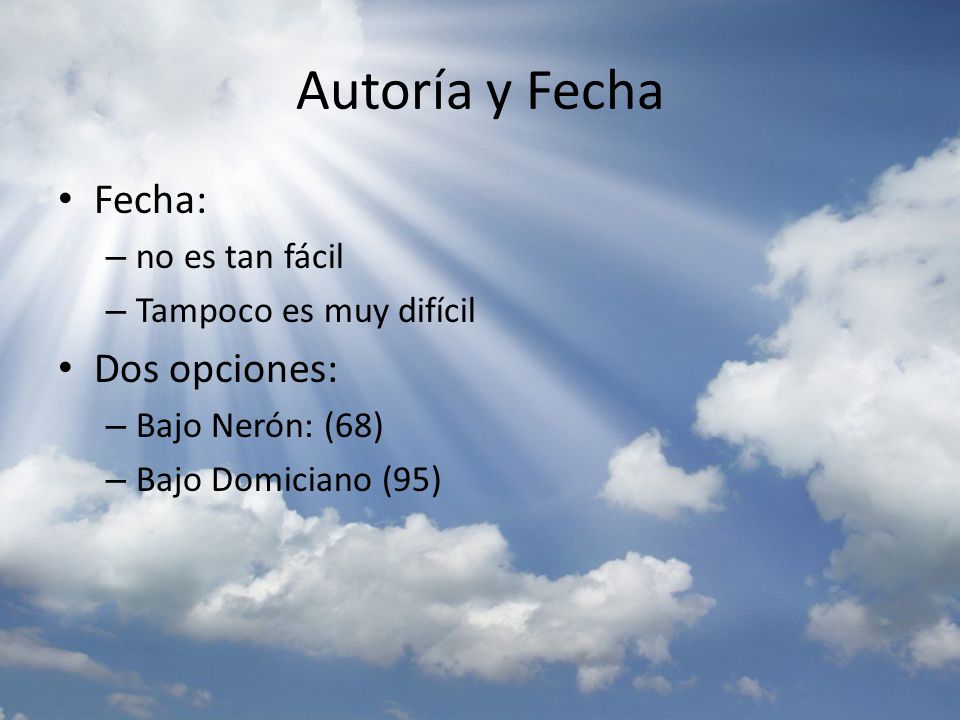 Autoría y Fecha Fecha: Dos opciones: no es tan fácil