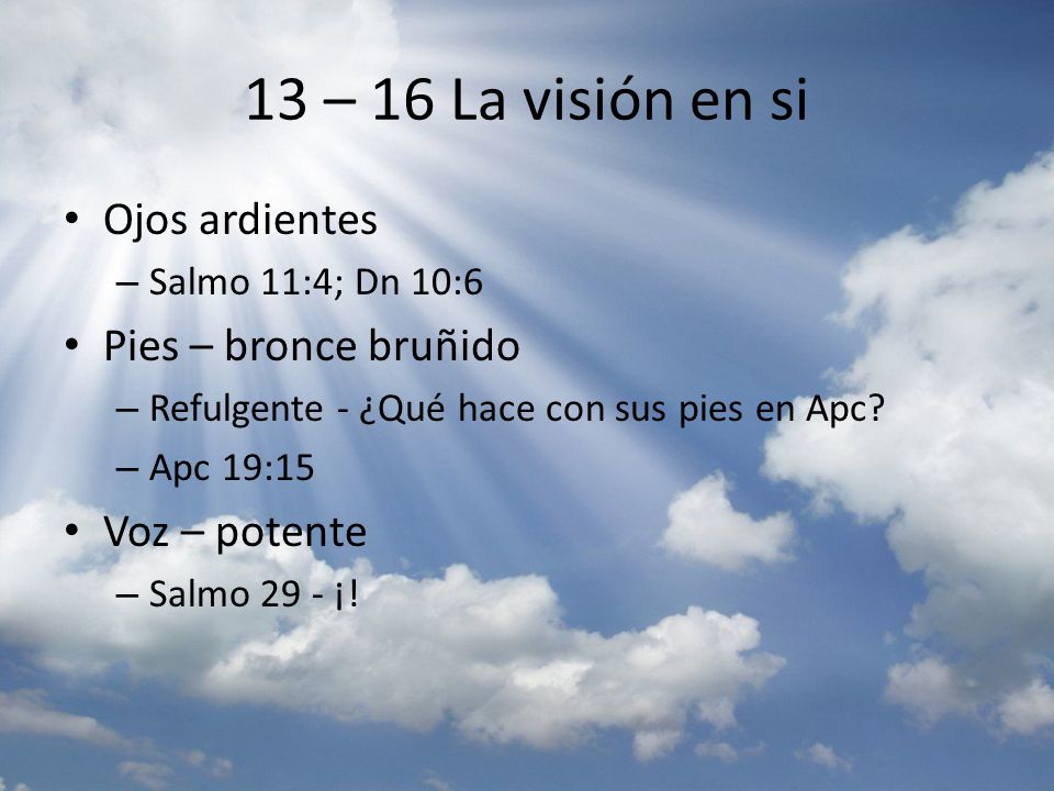 13 – 16 La visión en si Ojos ardientes Pies – bronce bruñido