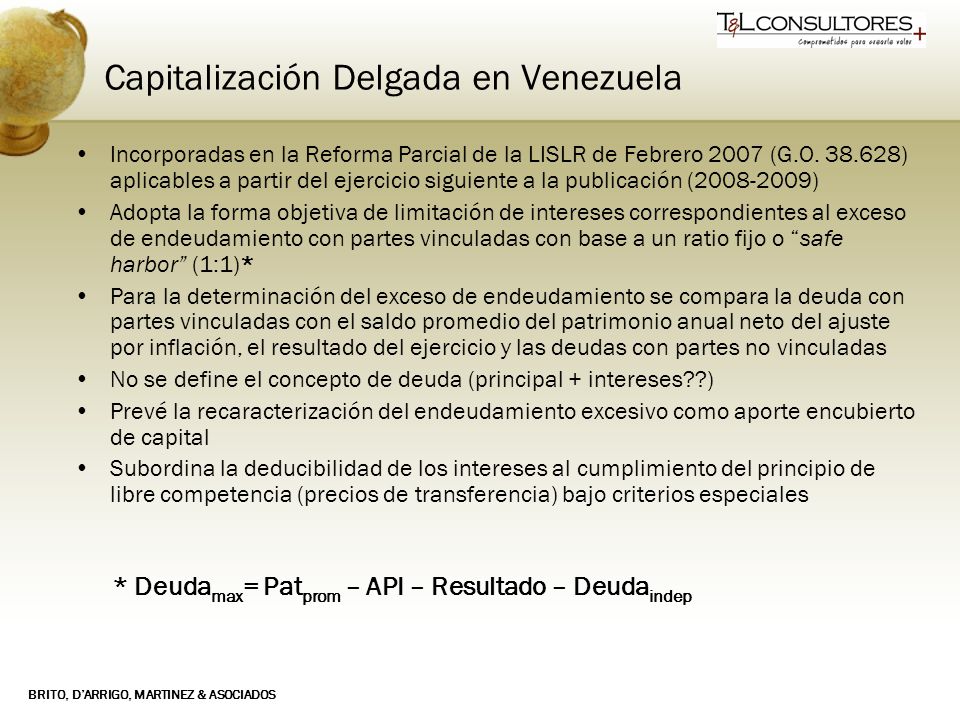 Capitalización Delgada en Venezuela