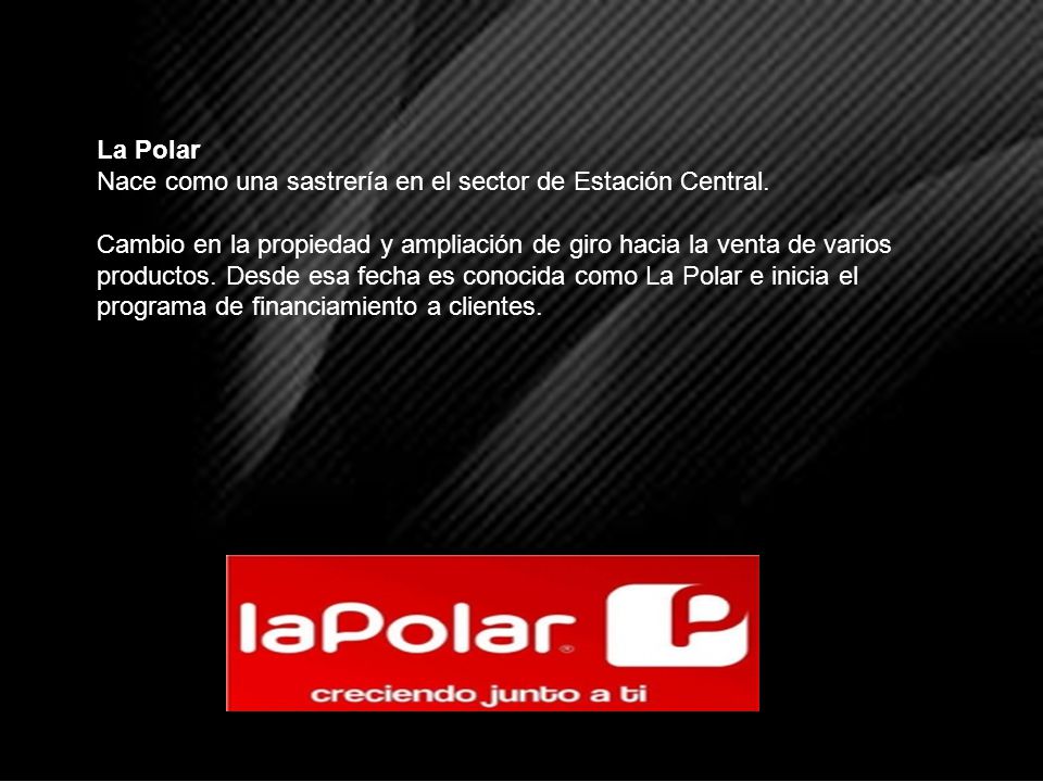 La Polar Nace como una sastrería en el sector de Estación Central.