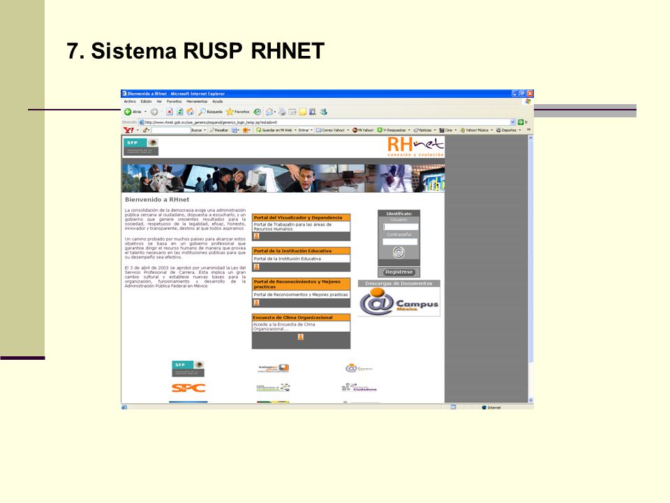 7. Sistema RUSP RHNET
