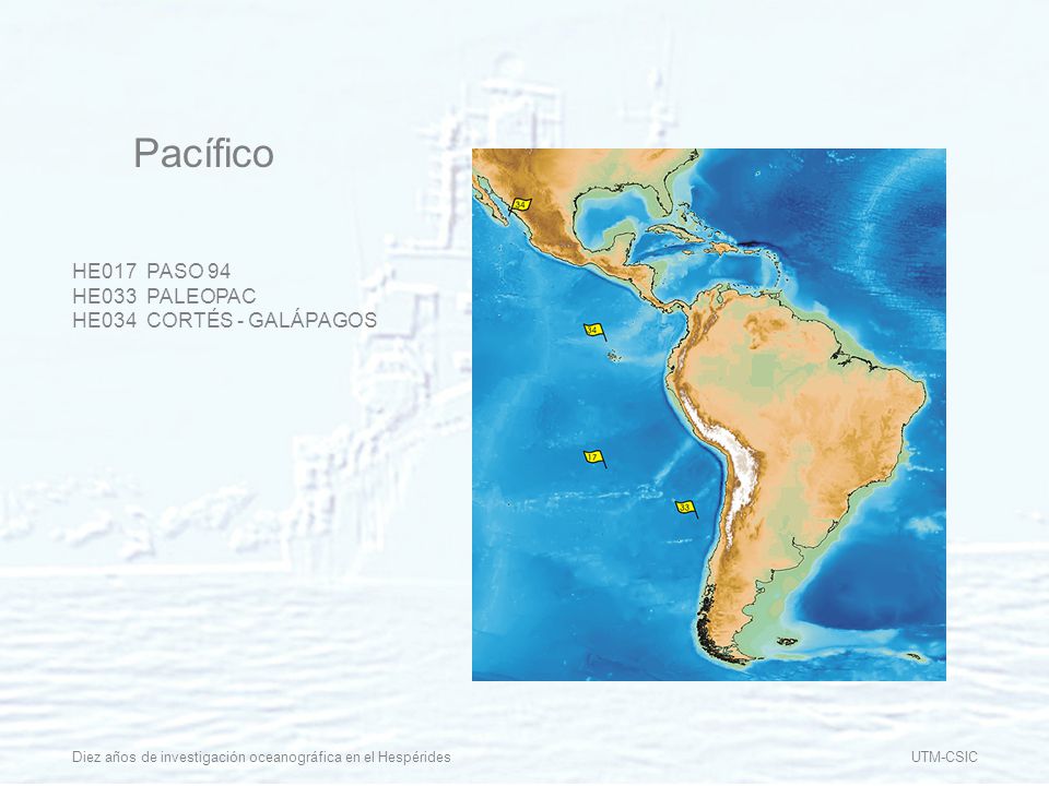 Pacífico HE017 PASO 94 HE033 PALEOPAC HE034 CORTÉS - GALÁPAGOS