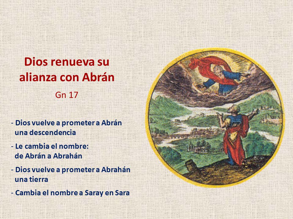 Dios renueva su alianza con Abrán Gn 17 Dios vuelve a prometer a Abrán