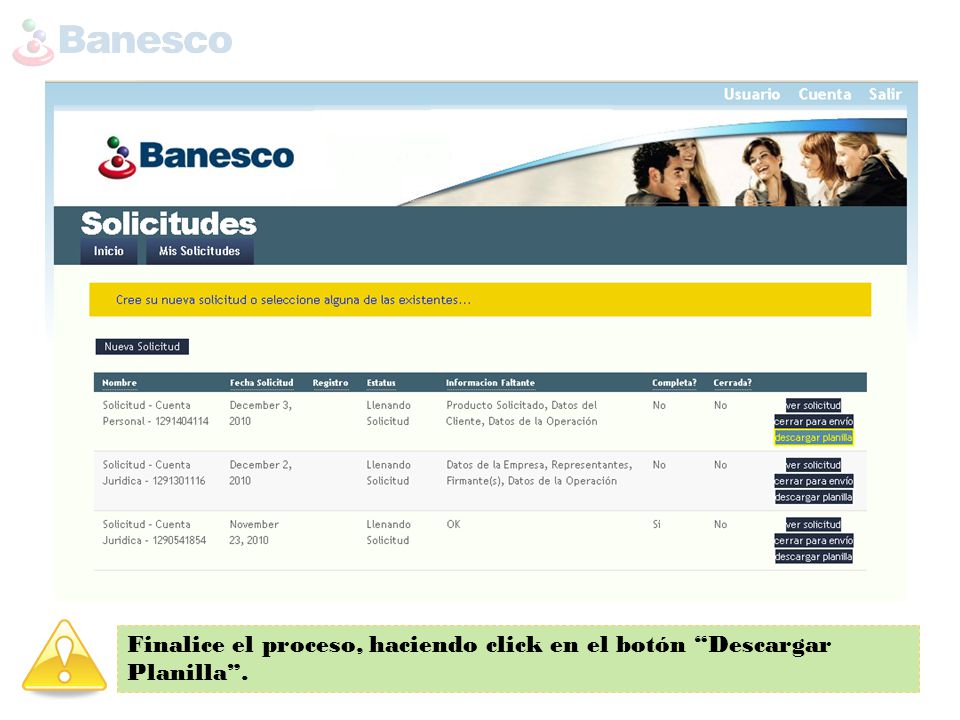Finalice el proceso, haciendo click en el botón Descargar Planilla .