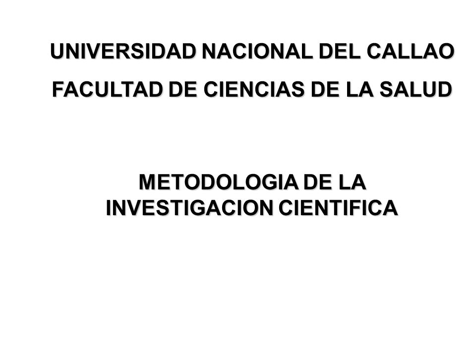 UNIVERSIDAD NACIONAL DEL CALLAO FACULTAD DE CIENCIAS DE LA SALUD
