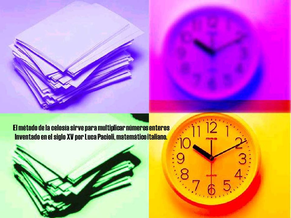El método de la celosía sirve para multiplicar números enteros
