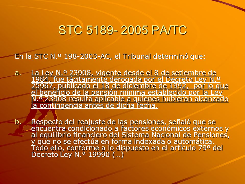 STC PA/TC En la STC N.º AC, el Tribunal determinó que: