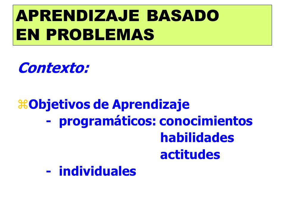 APRENDIZAJE BASADO EN PROBLEMAS