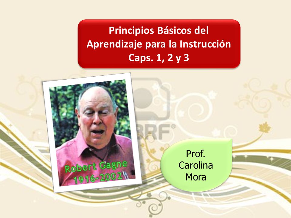 Principios Básicos del Aprendizaje para la Instrucción Caps. 1, 2 y 3