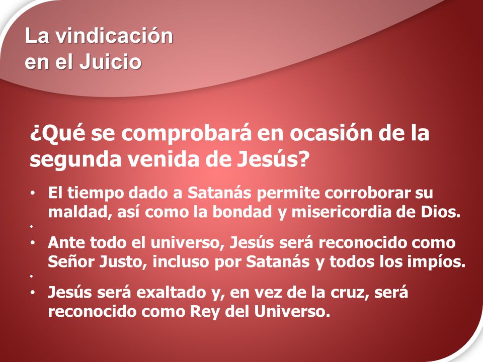 La vindicación en el Juicio