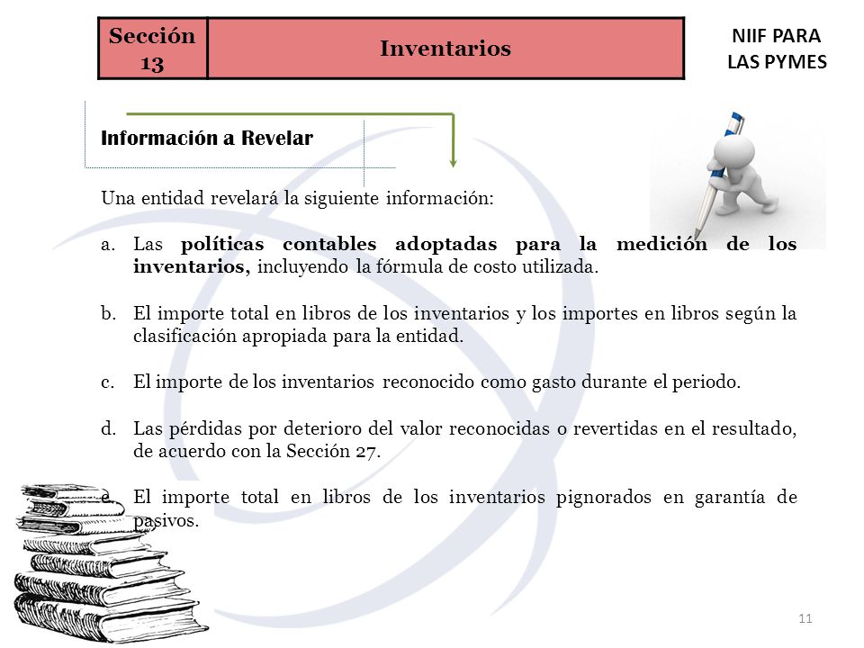 Inventarios Sección 13 NIIF PARA LAS PYMES Información a Revelar
