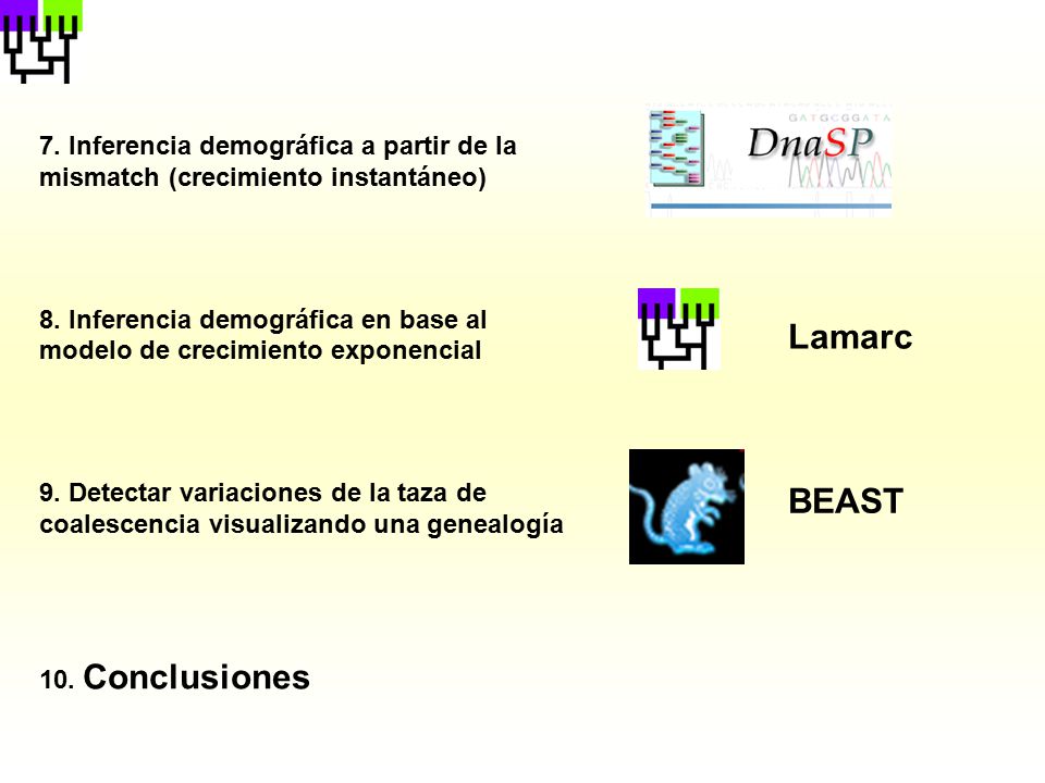 7. Inferencia demográfica a partir de la mismatch (crecimiento instantáneo)