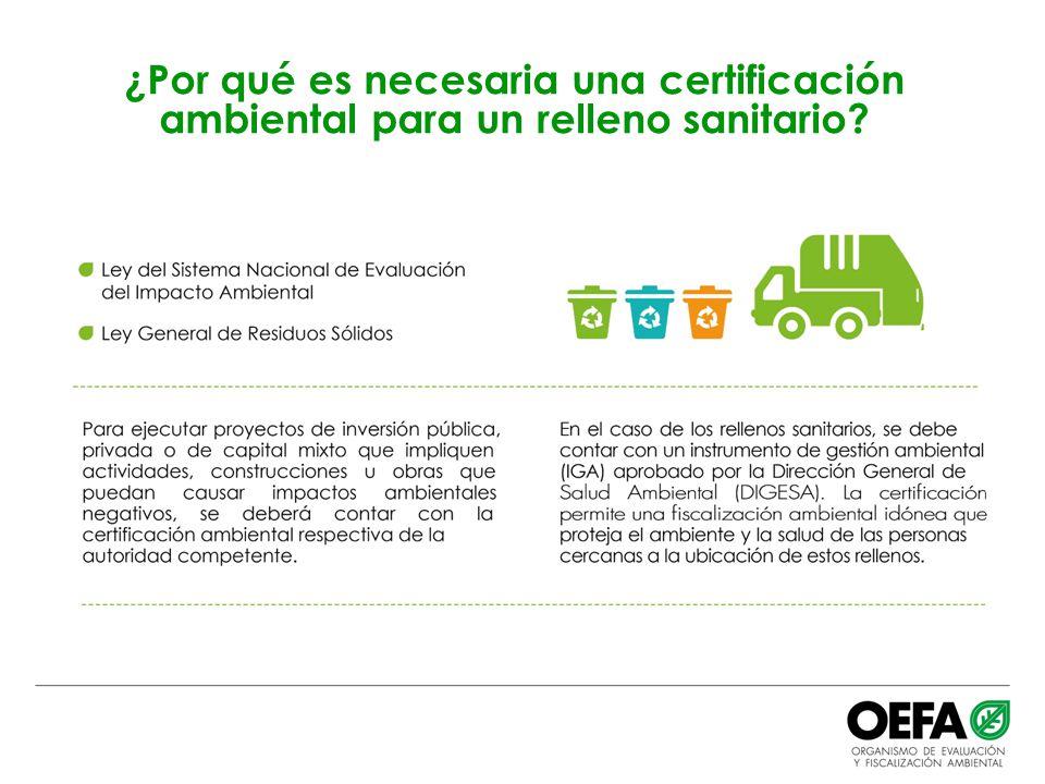 ¿Por qué es necesaria una certificación ambiental para un relleno sanitario
