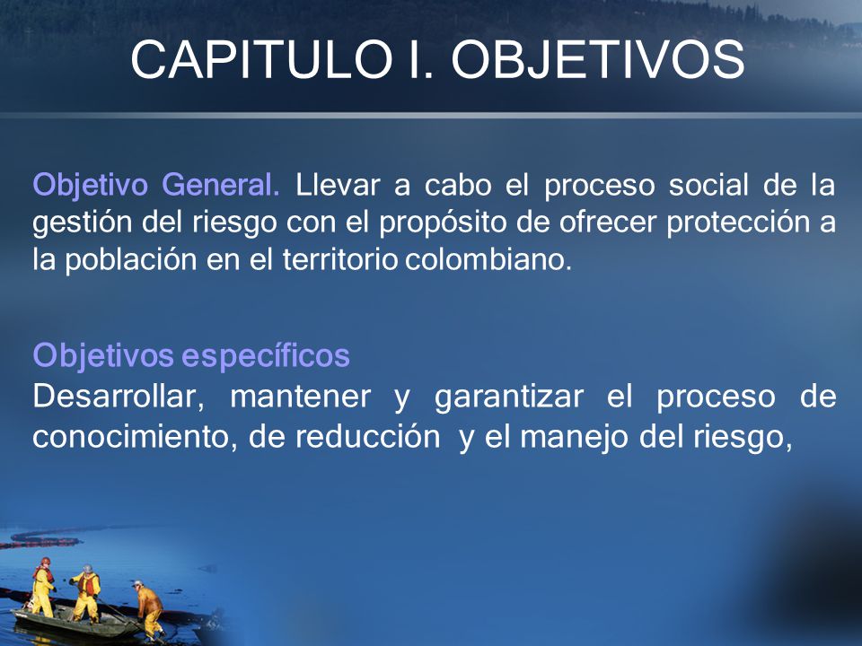 CAPITULO I. OBJETIVOS Objetivos específicos