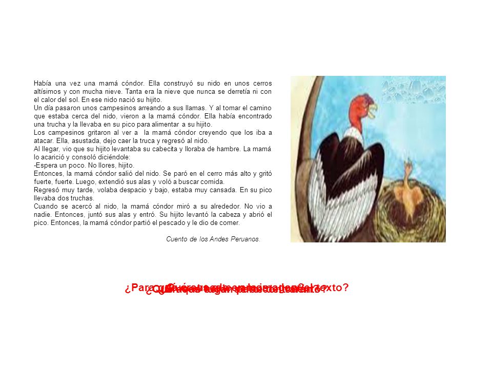 ¿Qué sucede en la imagen ¿Qué aves serán parte del cuento