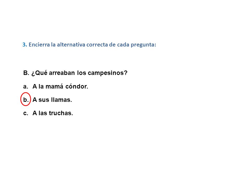 3. Encierra la alternativa correcta de cada pregunta: