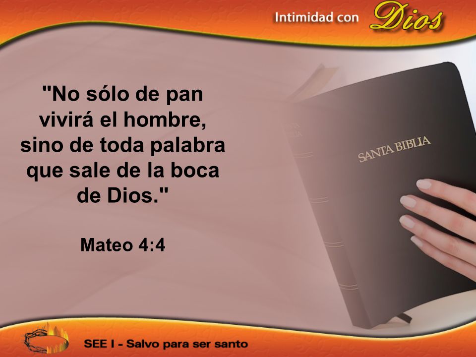No sólo de pan vivirá el hombre, sino de toda palabra que sale de la boca de Dios.