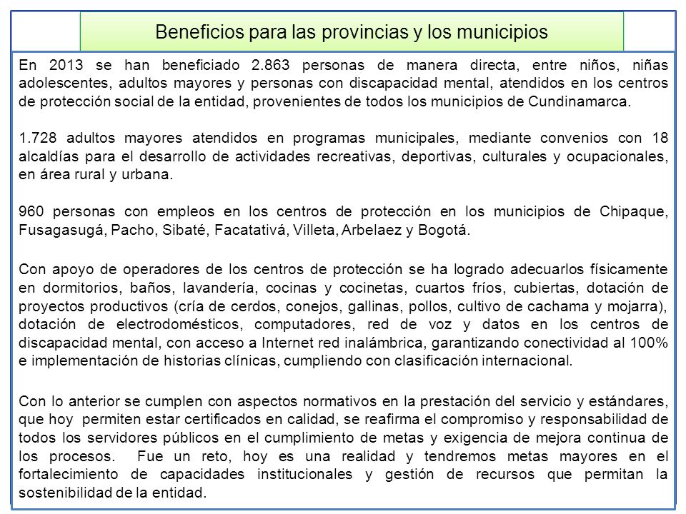 Beneficios para las provincias y los municipios