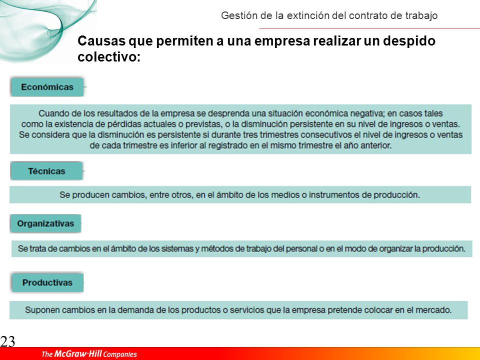 Causas que permiten a una empresa realizar un despido colectivo: