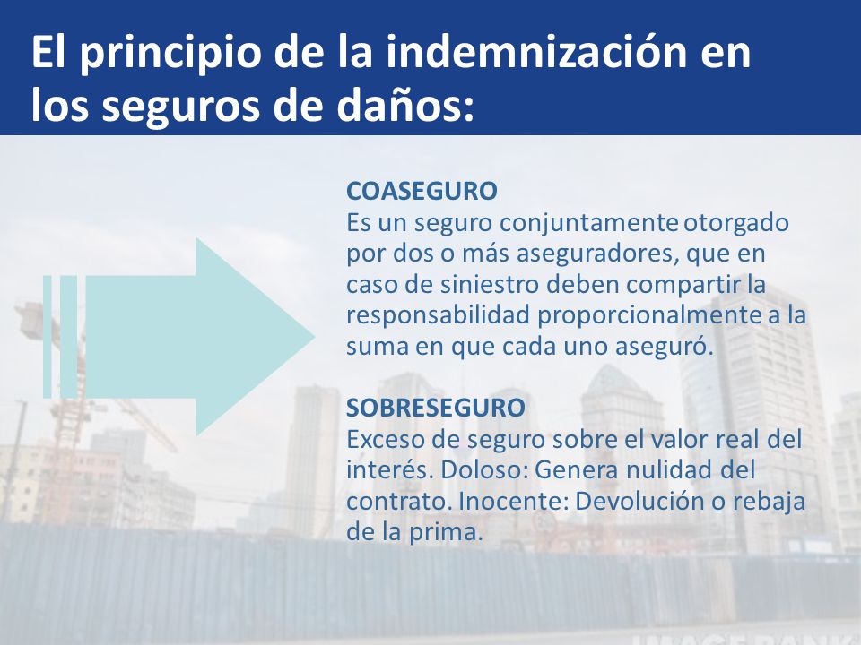 El principio de la indemnización en los seguros de daños: