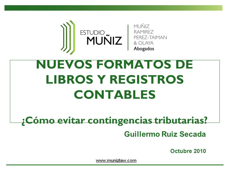 NUEVOS FORMATOS DE LIBROS Y REGISTROS CONTABLES ¿Cómo evitar contingencias tributarias