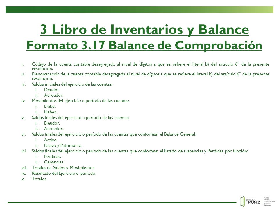 3 Libro de Inventarios y Balance Formato 3.17 Balance de Comprobación