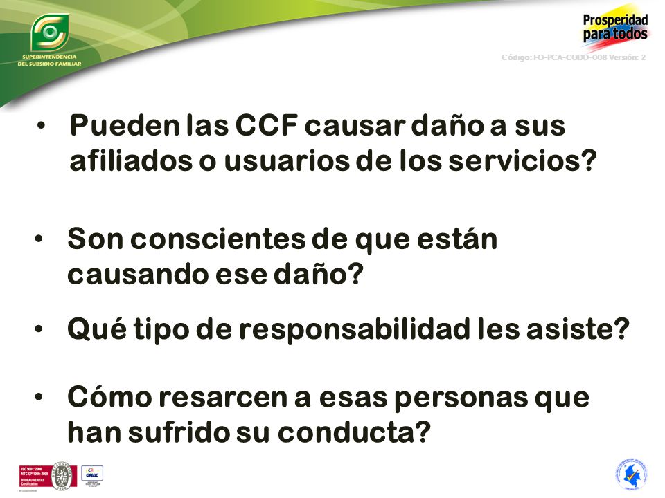 Pueden las CCF causar daño a sus afiliados o usuarios de los servicios
