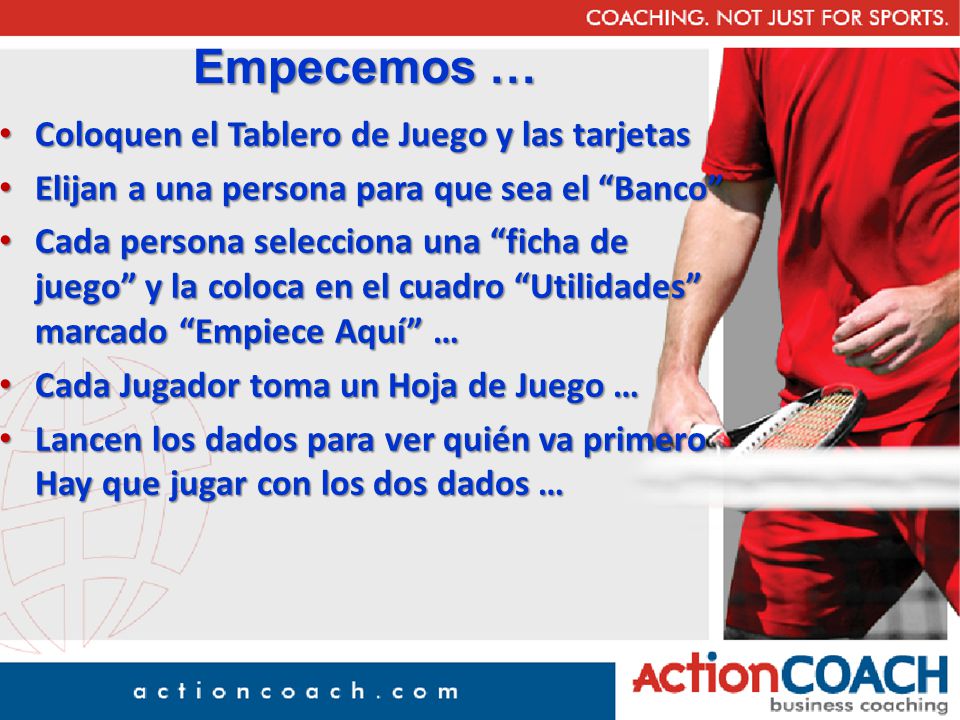 Empecemos … Coloquen el Tablero de Juego y las tarjetas