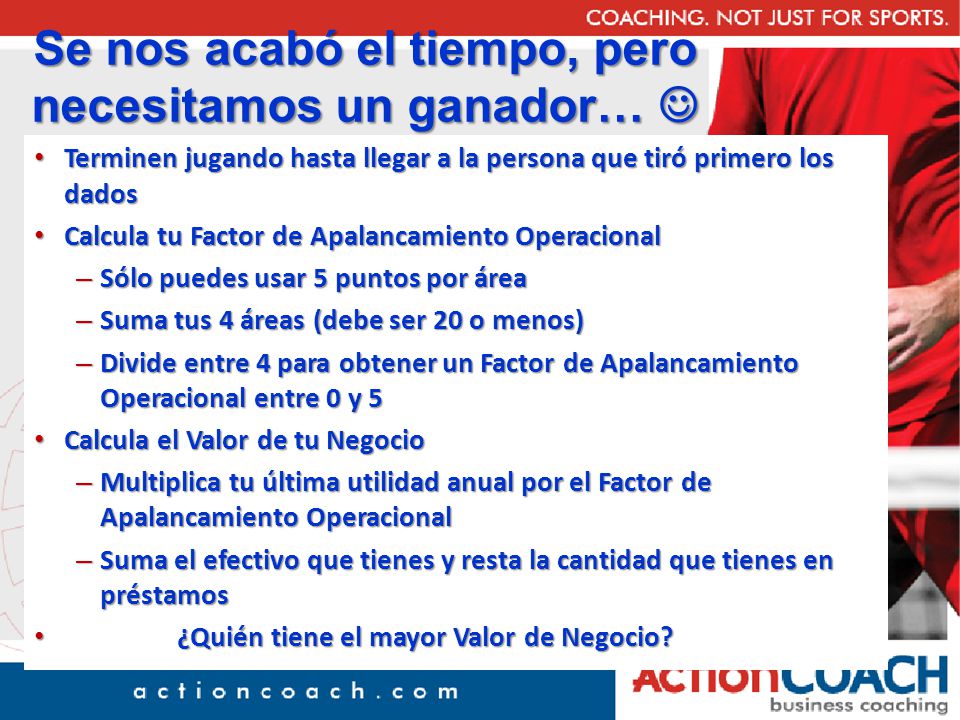 Se nos acabó el tiempo, pero necesitamos un ganador… 